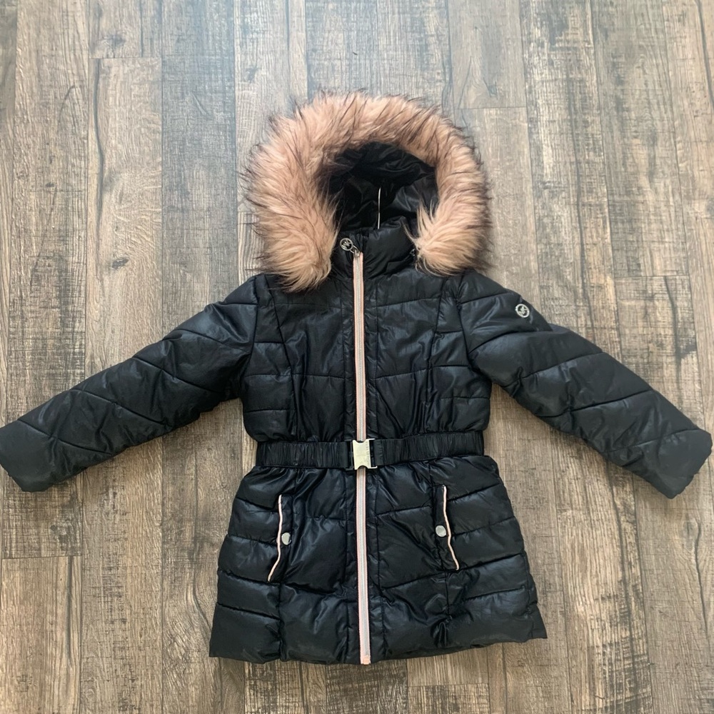 Girls Michael Kors pink and black winter coat - 5/6